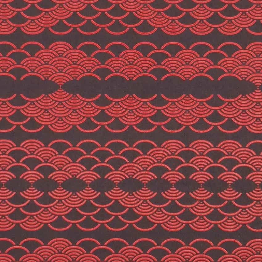 Urushi-Style Washi
– Seigaiha rot – handbedrucktes Washi-Papier